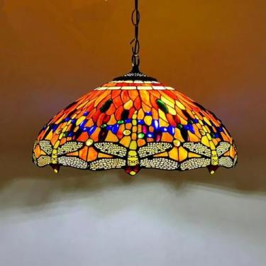 Imagem de Restaurante Contemporâneo Lustre Campo Americano Sala Quarto Hotel Corredor Vidro Colorido Lâmpada Pingente (B D46CM)