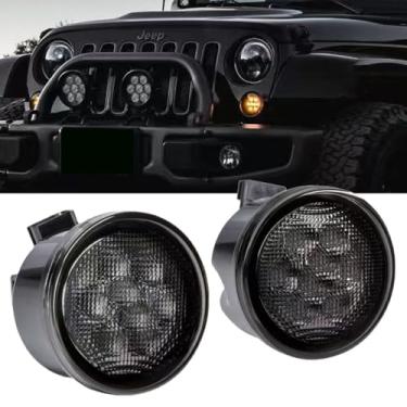 Imagem de Xiamenzcx Luz de seta frontal LED Je ep Wrangler, luz de pisca-pisca frontal para churrasqueira, lâmpada âmbar para JK 2007-2017, lente fumê J026