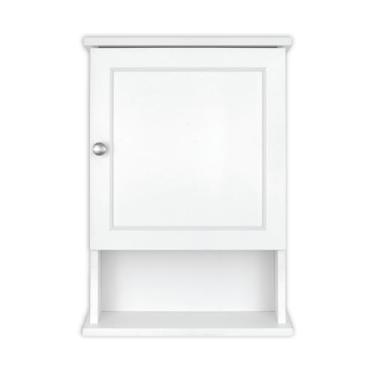 Imagem de MCS Organizador de armário de remédios branco 58 x 40,6 cm, armário de banheiro montado na parede para armazenamento sobre o vaso sanitário, móveis de banheiro e organizador de banheiro