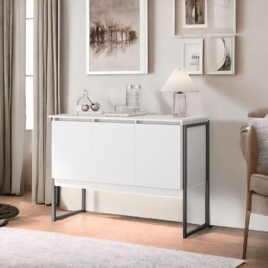 Imagem de Buffet Estilo Industrial 3 Portas Europa - Branco E Preto Branco E Preto
