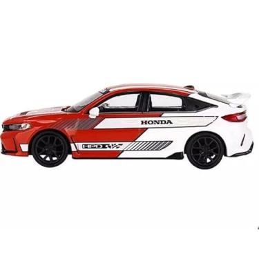 Imagem de Diecast Model Car Compatible with Hond.a Civic HPD Racing, Red and White, 1:64 Scale Die-Cast Model Car by Mini GT MGT00686