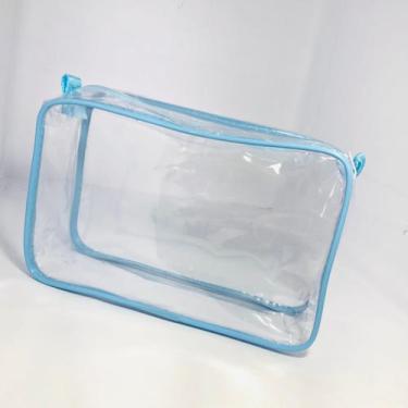 Imagem de kit com 150 necessaire transparente  23x15 - Gii Matos Makeup, Azul