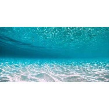 Imagem de Dtekoj Fundo natural de aquário submarino de 61 x 30 cm, fundo de aquário de praia submarina, com fita dupla face de 8 EVA