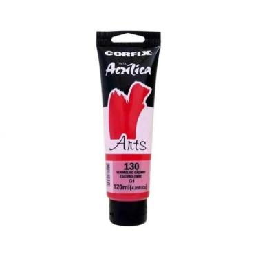 Imagem de Tinta Acrílica Corfix Arts 120ml Vermelho Cadmio Es 130 Gr 1, 130 - VE