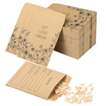 Imagem de Envelopes de sementes de 150 peças, pacotes de sementes, envelopes autoadesivos, envelopes de sementes de 7 x 6 cm, envelopes organizadores de sementes de papel pequeno para armazenamento de sementes