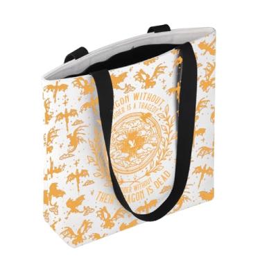 Imagem de TOBGBE FW Book Series Gifts A Rider Without Their Dragon Is Dead Sacola de compras reutilizável inspirada no Dragon Rider, A Rider Without M Te