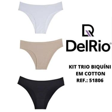 Imagem de Kit 3 calcinhas biquini em cotton DelRio 51806 algodão confortável, Br
