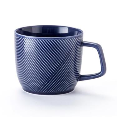 Imagem de Adewnest Caneca de café de cerâmica extragrande: Tigela de sopa grande de 947 ml com alça para sorvete de chá de cereal - Copo gigante seguro para micro-ondas marinho