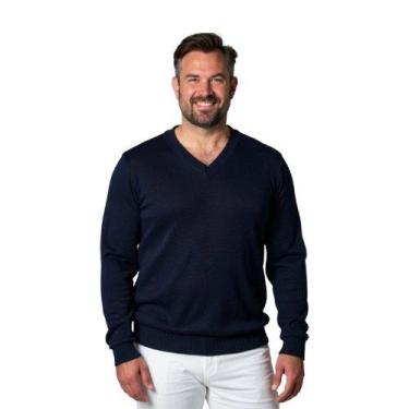 Imagem de Blusa Suéter Masculino Em Tricot Frio Casaco Grosso - KantyLan, Azul m