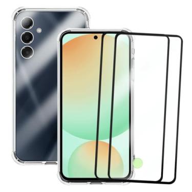 Imagem de Capa Capinha Case Anti Shock Slim Compatível Samsung Galaxy S24 FE e 2 Pelicula de Vidro 3d Cobre Toda Tela