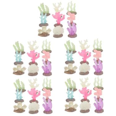 Imagem de AKALNNB 5 conjuntos de recifes de corais que brilham no escuro aquário planta coral aquário estátua de coral plantas de aquário luminosas oceano plantas marinhas decorações aquário paisagem