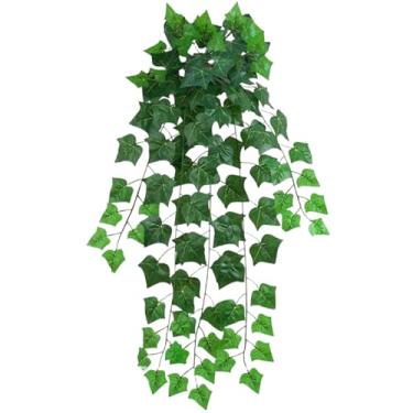 Imagem de Plantas falsas, 100 cm, vinhas de hera de seda artificial, hastes de plástico, baixa manutenção, decoração pendurada para casa, casamento, pano de fundo, artesanato floral, hera falsa