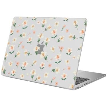 Imagem de BlHMCASE Capa compatível com MacBook Air de 15 polegadas 2025 2024 2023 versão M3 A3114 M2 A2941, capa rígida protetora floral fofa para Mac Air 15