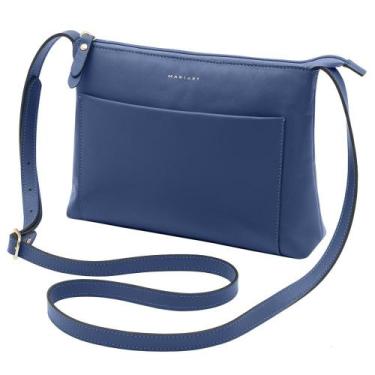 Imagem de Bolsa de Couro Mariart Tacacá, Azul canindé