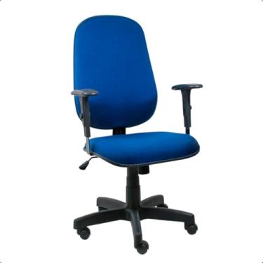 Imagem de Cadeira de Escritório Presidente Giratória Azul Ergonômica com Espuma Injetada, Alta Resistência e Design Executivo - Home Gourmet