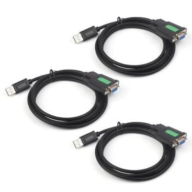 Imagem de Waveshare Cabo adaptador industrial USB para RS232 serial (3 peças), porta USB tipo A para DB9 fêmea, chip FT232RL, 1,5 m, para equipamentos de controle industrial e aplicações com alto requisito de