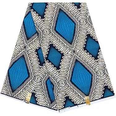 Imagem de HongyuAmy Tecido africano Ankara Print Kente 1 jarda cera africana (A13)