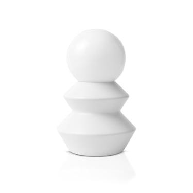 Imagem de Lumin�ria de Mesa Decorativa 17cm x 7cm Cer�mica Branca Sem Fio LED abajur decora��o quarto escritorio estante