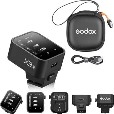 Imagem de Godox Disparador de flash X3 X3S para Sony, interface de tela sensível ao toque e controles locais, bateria de carregamento tipo C integrada, kit de gatilho Speedlite sem fio TTL HSS 2.4G com bolsa de