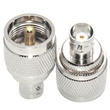 Imagem de 2 peças BNC plugue fêmea para conector coaxial macho UHF para antena CB de rádio amador