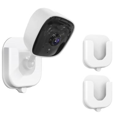 Imagem de SZAOYU Pacote com 2 suportes adesivos de parede para câmera de segurança interna Tapo C100, C110 - Instalação fácil sem perfuração