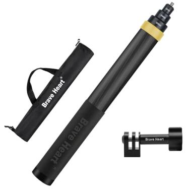 Imagem de Kezhi Bastão de selfie super longo de 36 cm a 3 m de fibra de carbono invisível para selfie para insta360 x5 Insta 360 x5 x4 x3 x2 x um RS R para acessórios de câmera de ação DJI OSMO 360 (amarelo)..