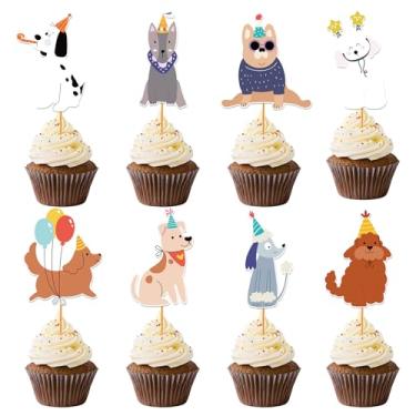 Imagem de Hokinaa Pet Dog Cupcake Toppers - 24 Pcs Cute Dog Themed Birthday Party Decorations, Puppy Cup Cake Topper Picks for Pet, Happy Birthday Party Supplies Photo Background Decor for Kids Boys Girls