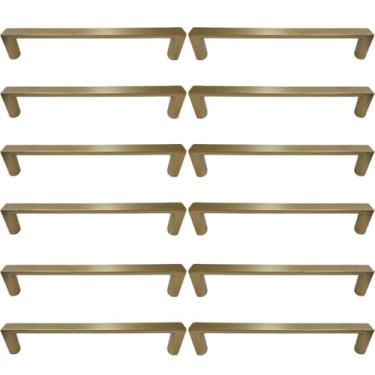 Imagem de 12 Puxadores para Móveis Dourados Alça Oeiras 13,5cm Torralba Armários Gavetas Guarda Roupas