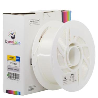 Imagem de Filamento Impressora 3d PLA Silk DynaLabs 1.75mm 1kg Cor Branco Pérola
