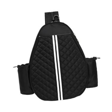 Imagem de Colaxi Mochila acolchoada para raquete de tênis, mochila transversal, bolsa para raquete de badminton para mulheres e homens, raquetes de pickleball, Preto