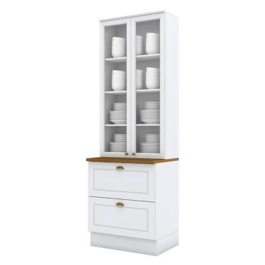 Imagem de Cristaleira Americana Branco Hp Com Tampo Naturale – Henn