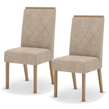 Imagem de Cadeira para Mesa de Jantar Nina Kit 2 Peças Nature Creme - Henn