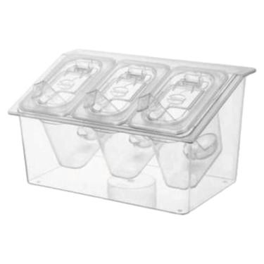 Imagem de Fxzqgnh Organizador de Temperos Refrigerado, 3 Recipientes, Pote Transparente com Tampa para Artigos de Festa, Molhos, Queijo