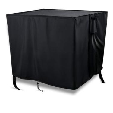 Imagem de Saking Gas – Capa de mesa quadrada para lareira, 71,12 x 71,12 x 63,5 cm – PVC resistente 600D, à prova d'água, à prova de vento, à prova de vento para móveis de pátio Firepit