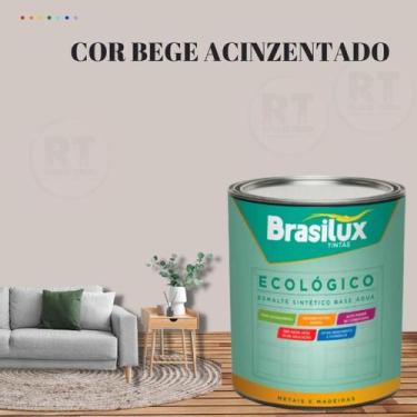 Imagem de Esmalte Sintético Brasilux Base Água Ecologico Cor Marrom 800ML Brilha