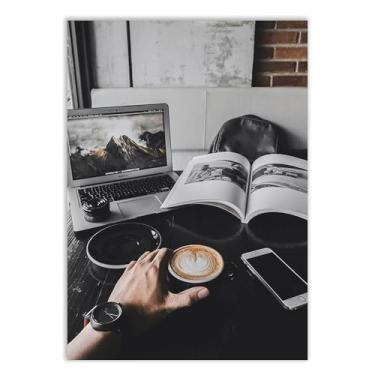 Imagem de Placa Decorativa Café Foto Cozinha Escritório Mesa Decoração Poster Quarto Sala