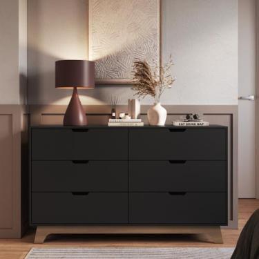 Imagem de Cômoda para Quarto 6 Gavetas 100% Mdf Alice - FD