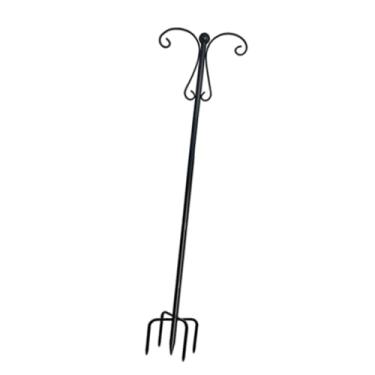 Imagem de Stgfyxgs Suporte de jardim com gancho duplo para pendurar, versátil e prático, gancho de metal para pendurar lanternas, luzes solares e casamento, 193 Cm