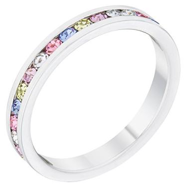 Imagem de Kate Bissett Pulseiras de eternidade de cristal Swarovski empilháveis com pedra do mês de nascimento, Cristal