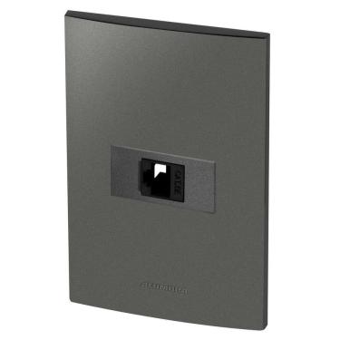 Imagem de Conjunto 1 Tomada Rede Rj45 - Inova Grafite - Agt25