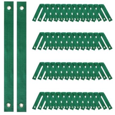 Imagem de MUXHEL 48 peças de tiras de árvore de 40,6 cm para estaqueamento, laços de suporte de árvore resistentes, laços de alisamento de árvores para suporte de plantas, árvore jovem (verde escuro)