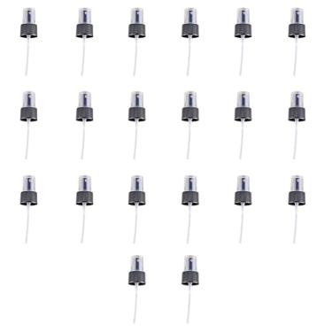 Imagem de heyous 20 peças de bocal de spray de limpeza de plástico preto 24/410 mm cabeça de bomba de substituição reutilizável adequada para pulverizar perfume produto de banheiro lavar à mão garrafa de óleo