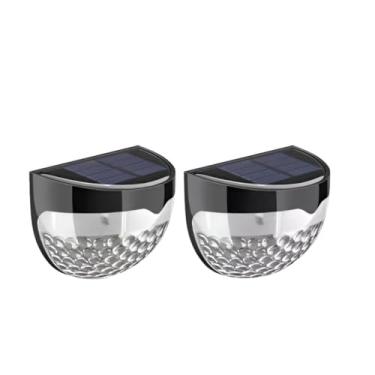 Imagem de Lâmpada Solar à Prova d’Água para Jardim, Parede e Escada – Kit 2 Unidades, Preto | Iluminação Externa Decoração e Segurança