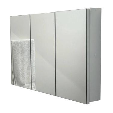 Imagem de Espelho Para Banheiro Armário 3 Portas Com Fundo - 80Cm