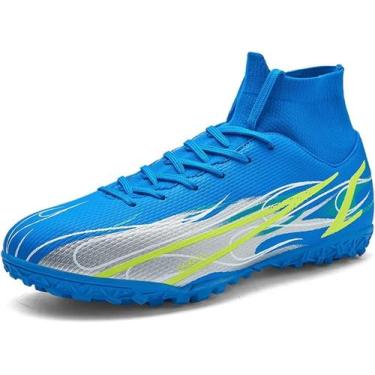 Imagem de Tênis de futebol masculinos de futebol com pontas longas, couro e borr