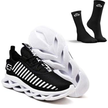 Imagem de Tênis Easy Style Feminino Evoltenn Solado Trançado Moderno + Meia, Pre