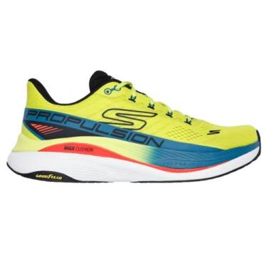 Imagem de Tênis Skechers Max Cushioning Propulsion, 40, Verde limão