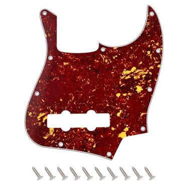 Imagem de Banworks Jazz Bass Pickguard 4 Ply 10-Hole J Bass JB Scratch Plate para EUA/Mexican Modern Style Fender Jazz Bass JT/HB-11 marrom tartaruga