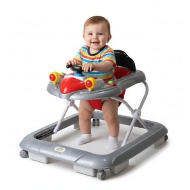 Imagem de Andador Para Bebê Infantil 3 Alturas Trava De Segurança Primeiro Passos Com Som Luzes Até 10kg 6 Meses Musical Brinquedo Didatico Multi Atividades Portátil Antiqueda Educativo (Cinza)