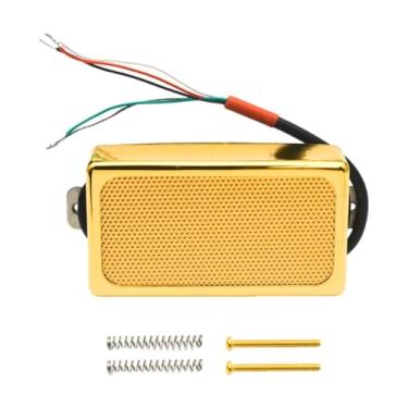 Imagem de JunZheHub Captador Humbucker de Guitarra Elétrica com Bobina Dupla de Latão E Mini Captador de Substituição com Funções Adaptáveis ​​Adequado para Guitarristas, Pescoço de Ouro